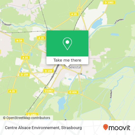 Centre Alsace Environnement map