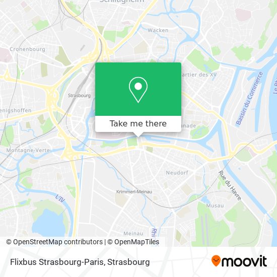 Flixbus Strasbourg-Paris map