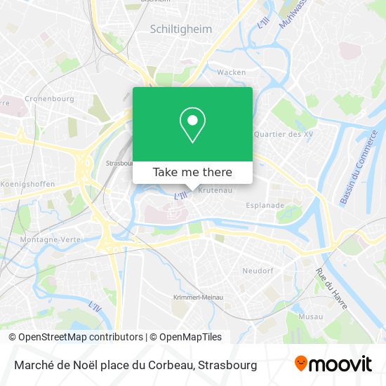 Marché de Noël place du Corbeau map
