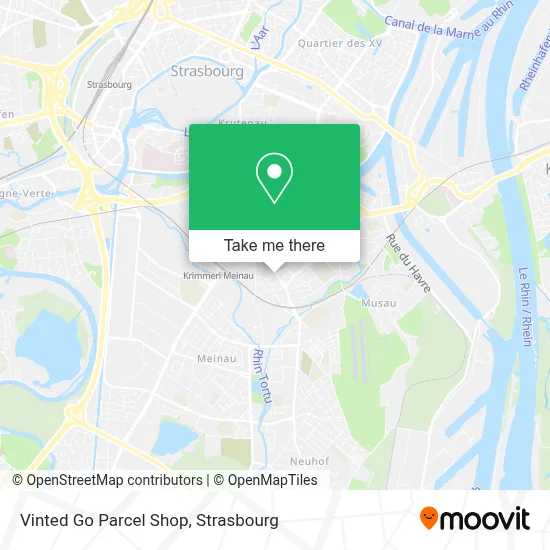 Vinted Go Parcel Shop map