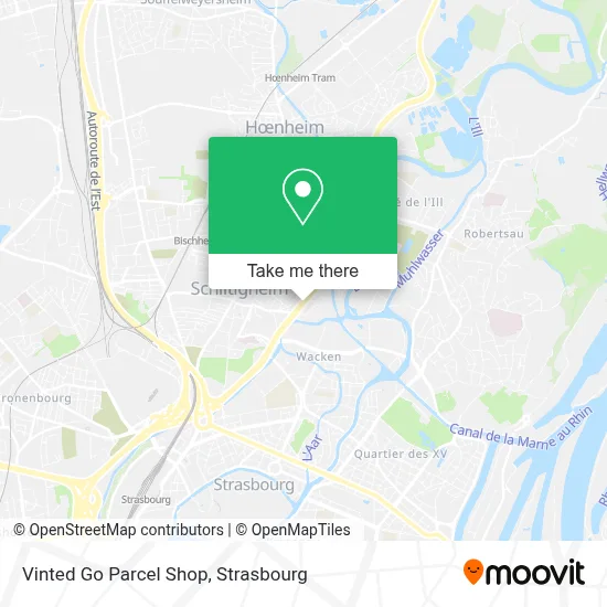 Vinted Go Parcel Shop map