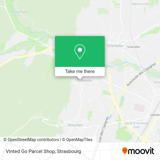 Vinted Go Parcel Shop map