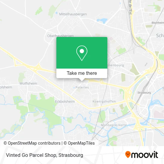 Vinted Go Parcel Shop map