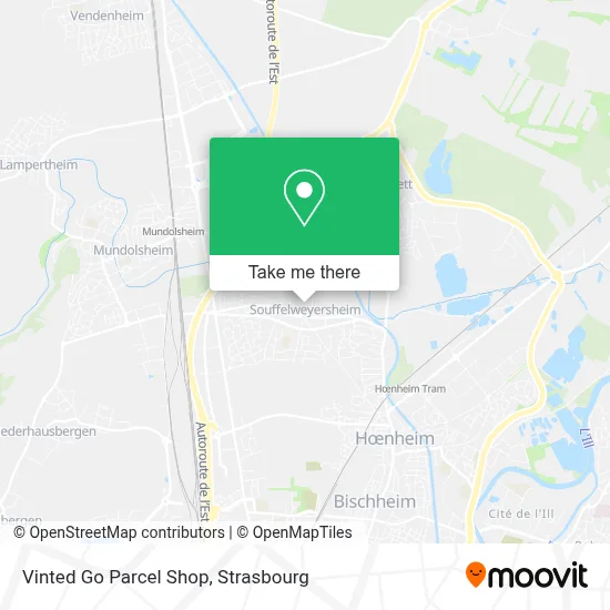 Vinted Go Parcel Shop map