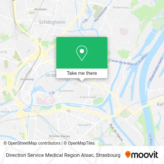 Direction Service Medical Region Alsac map