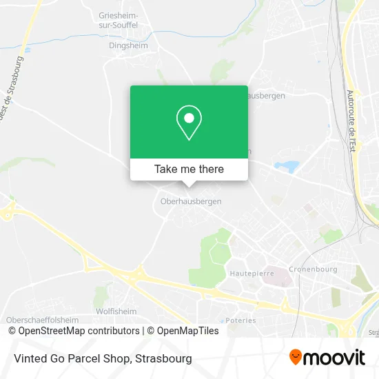 Vinted Go Parcel Shop map