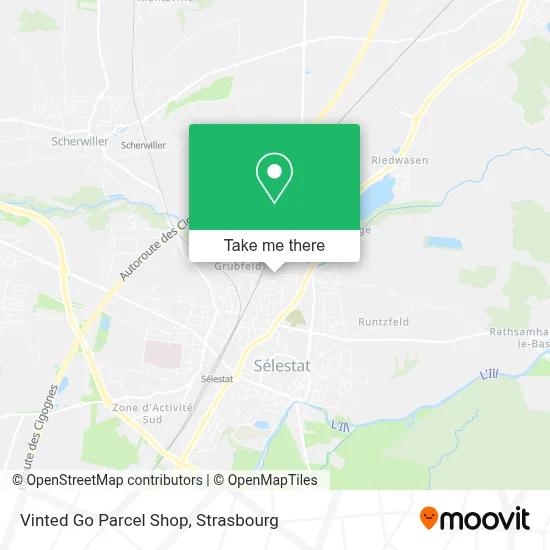 Vinted Go Parcel Shop map