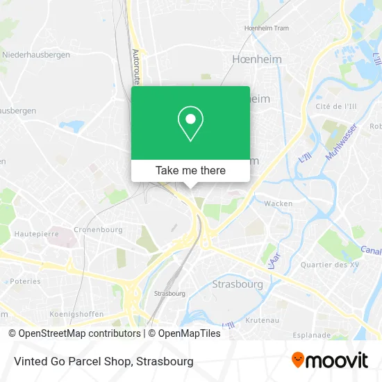Vinted Go Parcel Shop map
