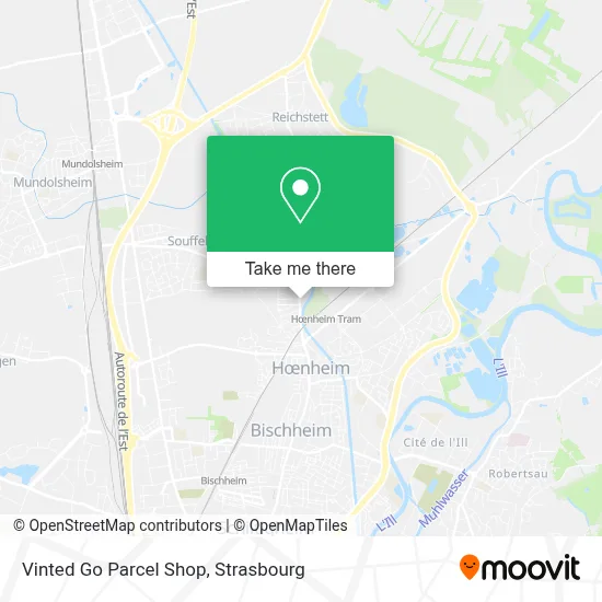Vinted Go Parcel Shop map
