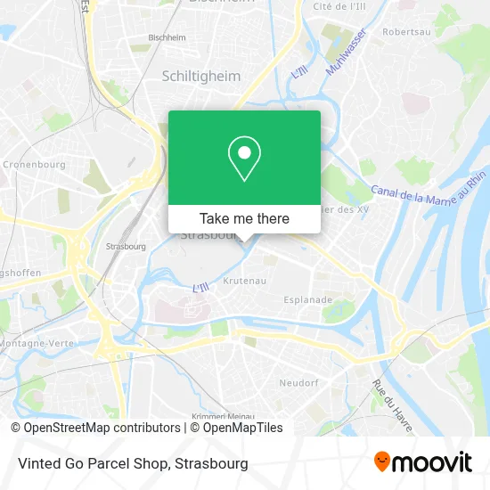 Vinted Go Parcel Shop map