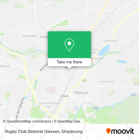 Rugby Club Sélestat Giessen map