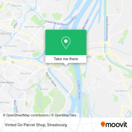 Vinted Go Parcel Shop map