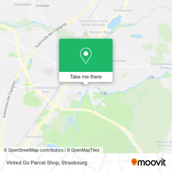 Vinted Go Parcel Shop map
