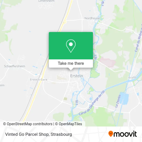 Vinted Go Parcel Shop map
