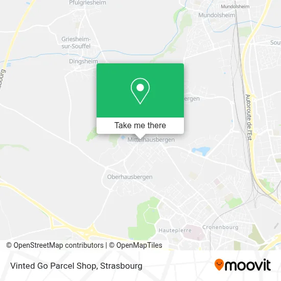 Vinted Go Parcel Shop map