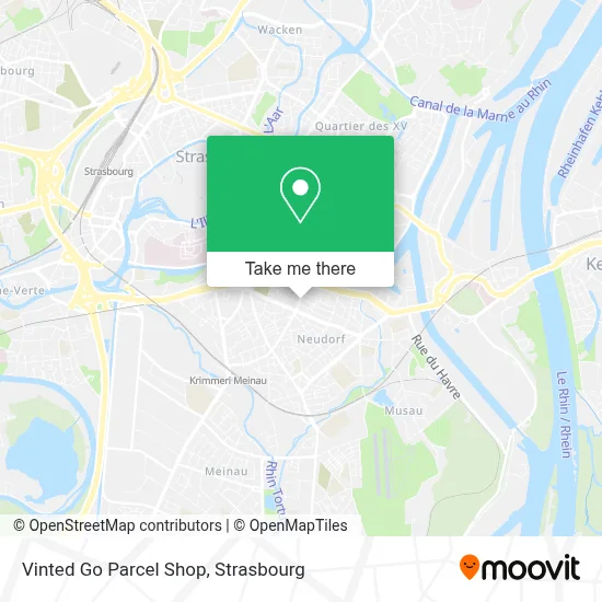 Vinted Go Parcel Shop map