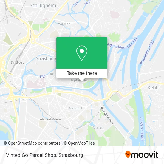 Vinted Go Parcel Shop map