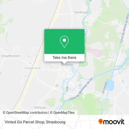 Vinted Go Parcel Shop map