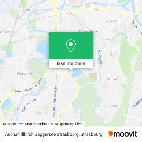 Auchan Illkirch Baggersee Strasbourg map