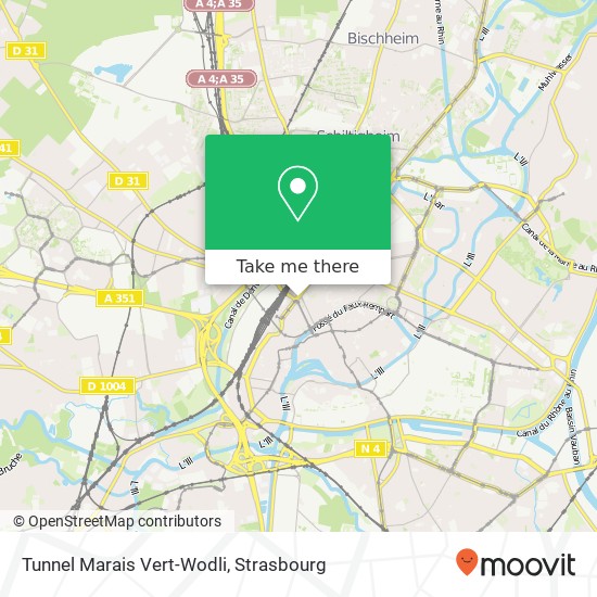 Mapa Tunnel Marais Vert-Wodli