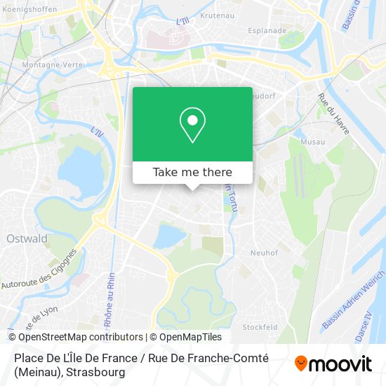 Mapa Place De L'Île De France / Rue De Franche-Comté (Meinau)