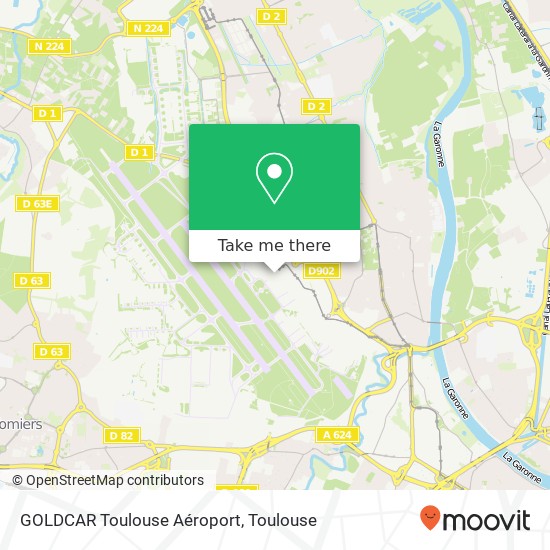 Mapa GOLDCAR Toulouse Aéroport