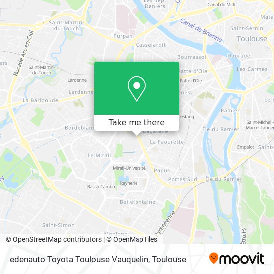 edenauto Toyota Toulouse Vauquelin map