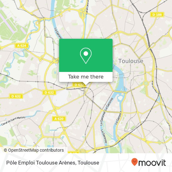 Pôle Emploi Toulouse Arènes map