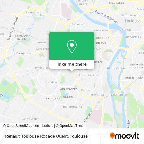 Mapa Renault Toulouse Rocade Ouest