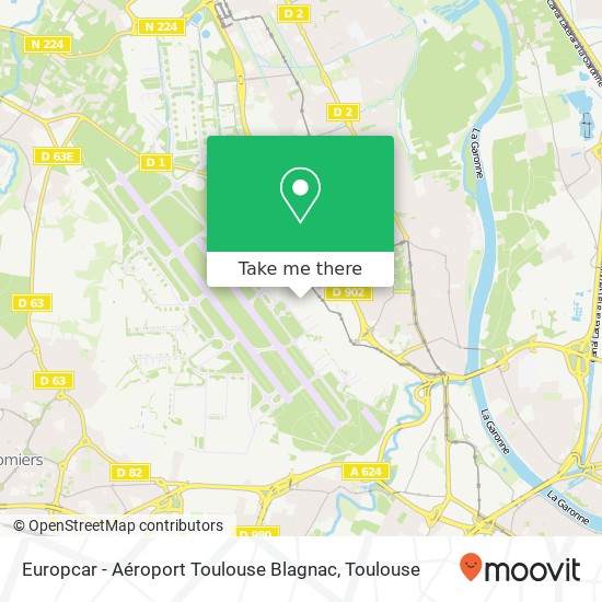 Mapa Europcar - Aéroport Toulouse Blagnac