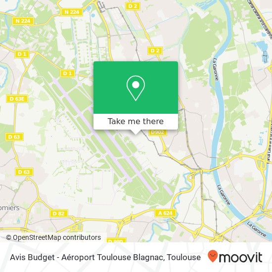 Mapa Avis Budget - Aéroport Toulouse Blagnac