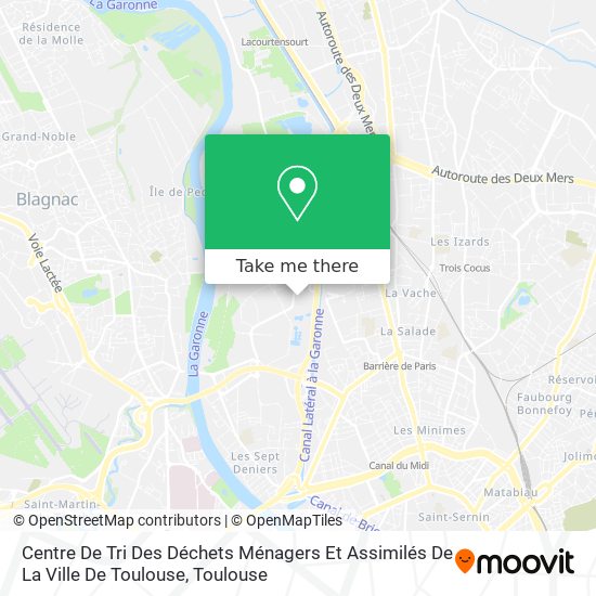 Mapa Centre De Tri Des Déchets Ménagers Et Assimilés De La Ville De Toulouse