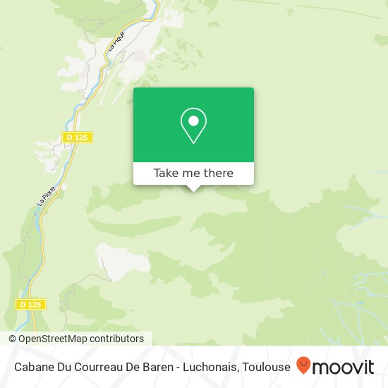 Mapa Cabane Du Courreau De Baren - Luchonais