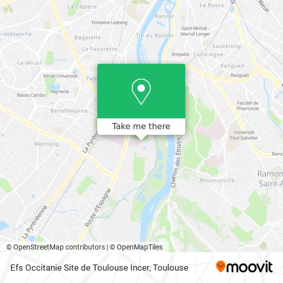 Efs Occitanie Site de Toulouse Incer map