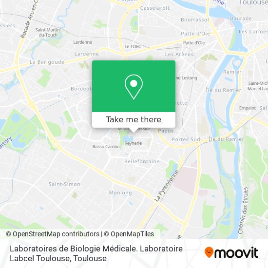 Mapa Laboratoires de Biologie Médicale. Laboratoire Labcel Toulouse