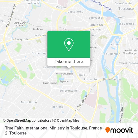 True Faith International Ministry in Toulouse, France - 2 map
