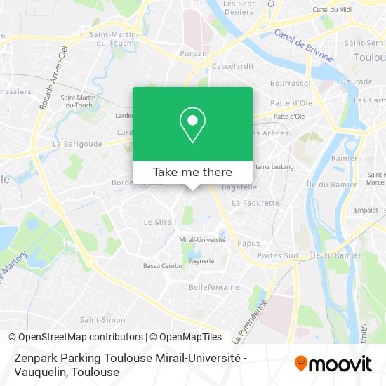 Mapa Zenpark Parking Toulouse Mirail-Université - Vauquelin
