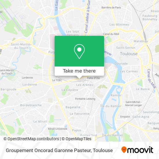 Groupement Oncorad Garonne Pasteur map