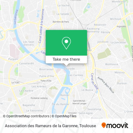 Mapa Association des Rameurs de la Garonne