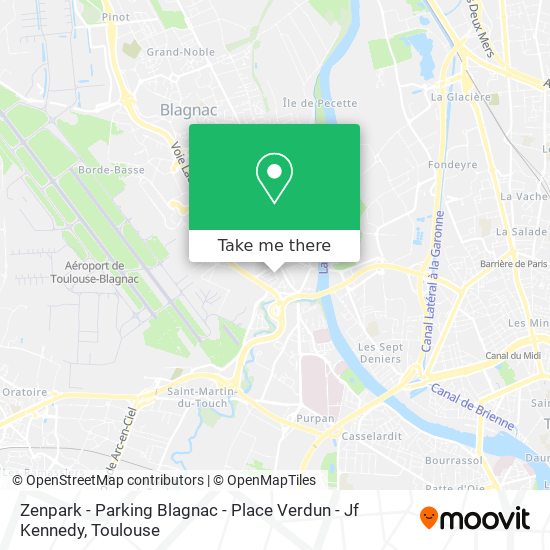Zenpark - Parking Blagnac - Place Verdun - Jf Kennedy map