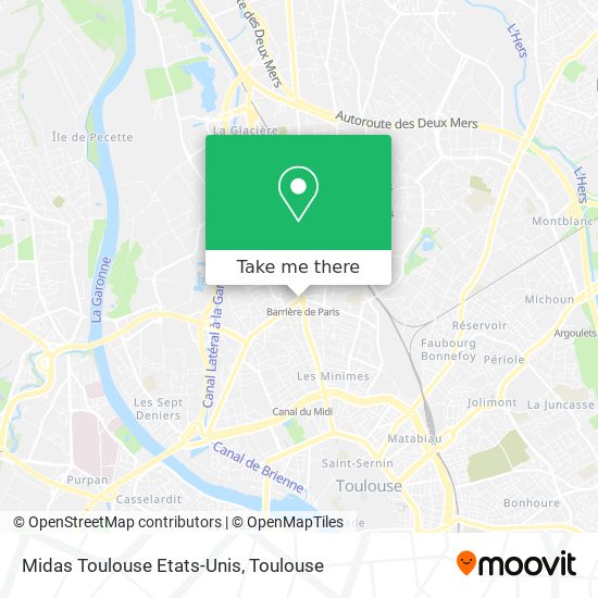 Midas Toulouse Etats-Unis map