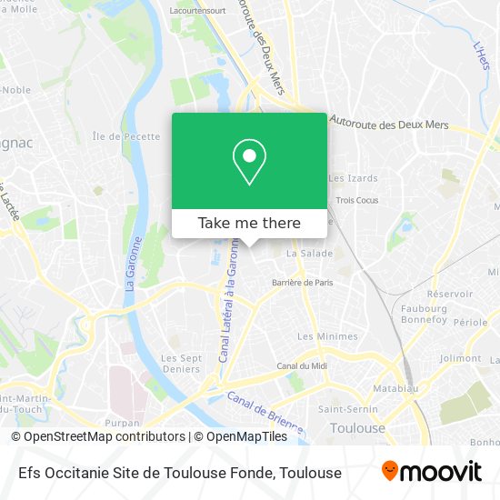 Efs Occitanie Site de Toulouse Fonde map