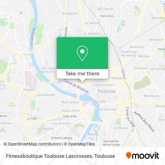 Fitnessboutique Toulouse Lascrosses map