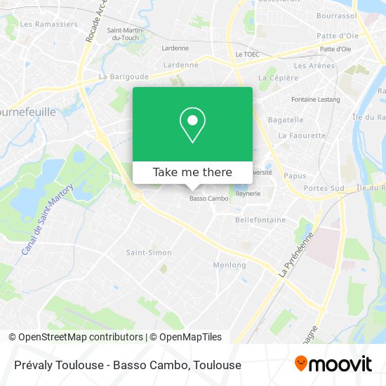 Mapa Prévaly Toulouse - Basso Cambo