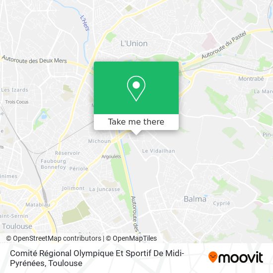 Comité Régional Olympique Et Sportif De Midi-Pyrénées map