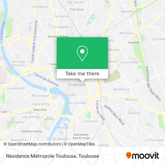 Mapa Résidence Métropole Toulouse