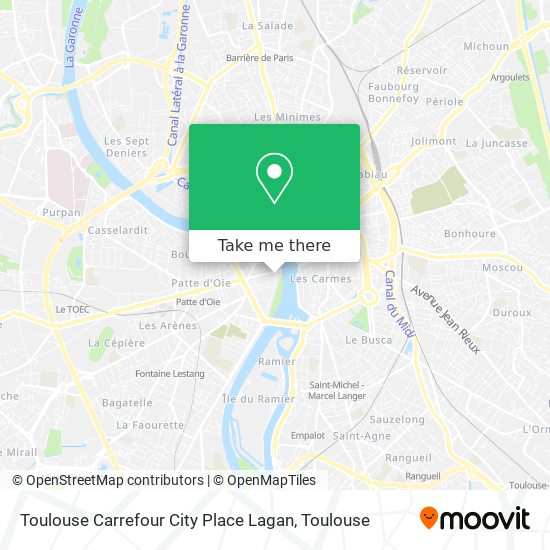 Toulouse Carrefour City Place Lagan map