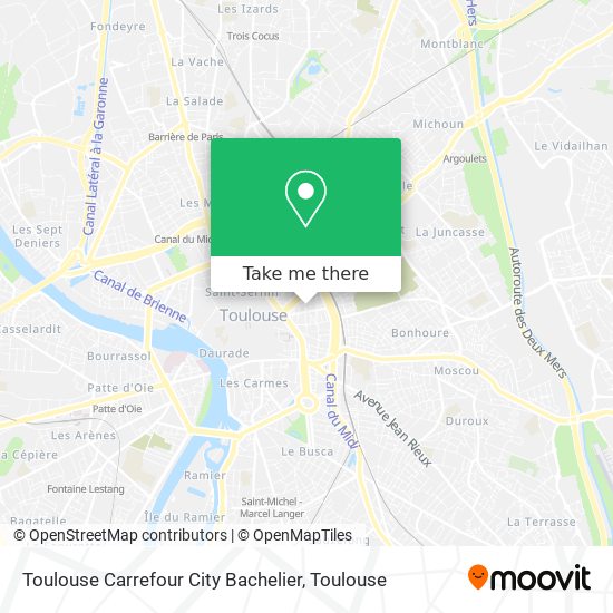 Toulouse Carrefour City Bachelier map