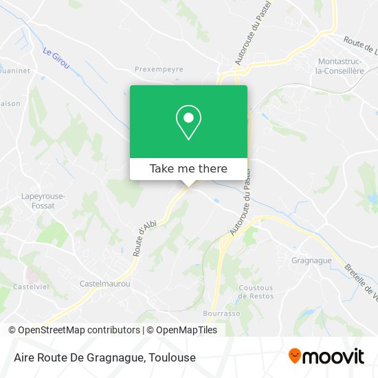 Aire Route De Gragnague map