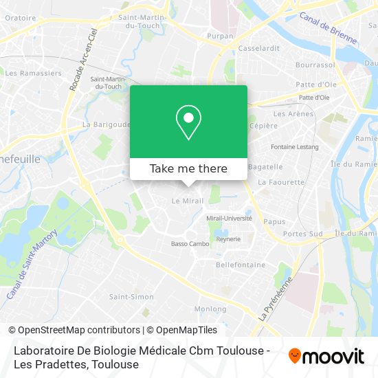 Laboratoire De Biologie Médicale Cbm Toulouse - Les Pradettes map